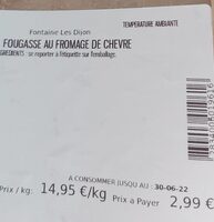 Fougasse au  fromage de chevre