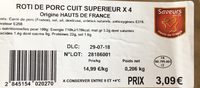 Roti de porc cuit superieur