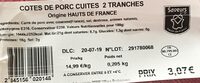 Côtes de porc cuites 2 tranches