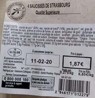 4 saucisses de Strasbourg
