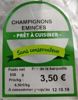 Champignons émincés