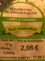 Choux fleur barquette