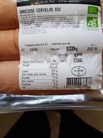 Saucisse cervela bio