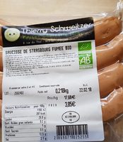 Saucisse de Strasbourg fumee bio