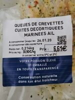 Queues de crevettes cuites décortiquées marinée ail