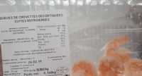 Queues de crevettes decortiquees