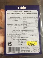 Queue de crevettes decortiquées cuites refrigerées