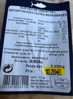 Queues de crevettes cuites