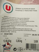 Jambon Supérieur Sans Couenne