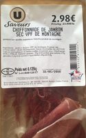Chiffonnade de jambon sec vpf de montagne