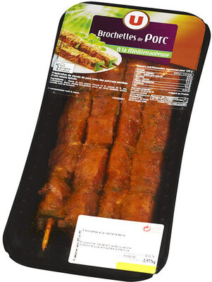 Brochette de porc nature, France, 4 pièces