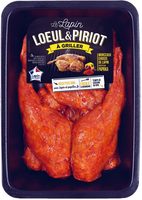 Lapin entier découpé sans foie au paprika : 2 demi-avants, 3 râbles découpés, 2 cuisses