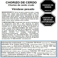 Chorizo de cerdo crudo a granel