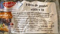 Filets de poulet rotis