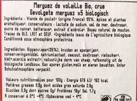 Saucisse de volaille Bio