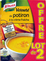 Velouté de potiron à la crème fraîche (lot de 2)