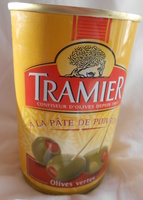 Olives vertes à la pâte de poivron