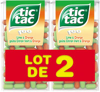 Bonbons tic tac goûts orange-citron vert 2x49g