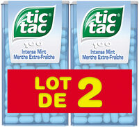 Bonbons tic tac goût menthe extra fraiche 2x49g