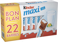 KINDER MAXI BARRE CHOCOLAT AU LAIT AVEC FOURRAGE AU LAIT 2x11 BARRES