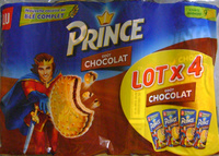 Lot de 4 paquets Prince Lu Goût Chocolat
