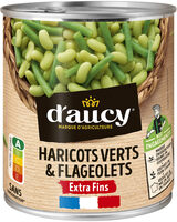 Haricots verts coupés et flageolets d'aucy 490g