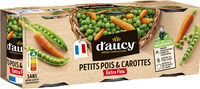 Petits pois extra fins Carottes d'aucy cart.3x130g