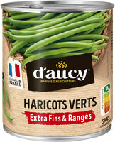 Haricots verts extra fins rangés d'aucy 440g