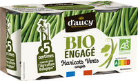 Haricots verts coupés Bio engagé d'aucy cart.2x110g
