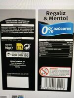 Caramelos de regaliz sabor mentol sin azúcares