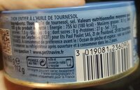 Thon entier huile de tournesol