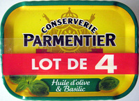 Sardines (Huile d'olive & Basilic) Lot de 4