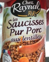 Saucisses Pur Porc aux Lentilles