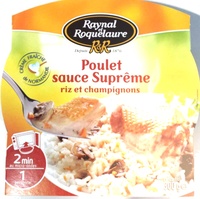 Poulet sauce Suprême riz et champignons