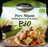 Porc Mijoté aubergines et 4 céréales BIO