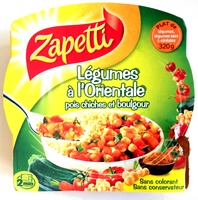 Légumes à l'Orientale, pois chiches et boulgour