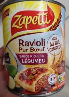 Ravioli pur bœuf sauce riche en légumes