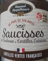 Saucisses de Toulouse et lentilles cuisinées