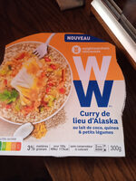 Curry de lieu d'Alaska au lait de coco, quinos & petits légumes