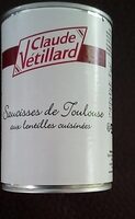 Saucisses de Toulouse aux lentilles cuisinées