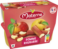 MATERNE Compotes Coupelles Pomme Rhubarbe 4x100g