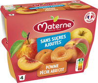 MATERNE Compotes Coupelles Pomme Pêche Abricot 4x100g