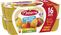 MATERNE Compotes Coupelles Pomme, P. Poire 16x100g Format Familial