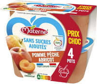 MATERNE Compotes Coupelles Pomme Pêche Abricot 4x100g Prix Choc