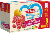 MATERNE (Sans sucres ajoutés) Pomme/Pomme Framboise 24x100g 18 6 Offerts