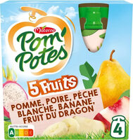 5 fruits pomme poire peche blanche fruit dragon