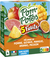 POM'POTES Compotes Gourdes 5 Fruits Exotiques 4x90g