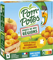 POM'POTES Compotes Pomme Mirabelle de Lorraine 4x90g