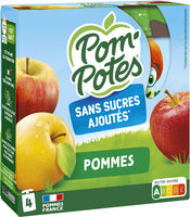 POM'POTES Compotes Gourdes Pomme Nature 4x90g