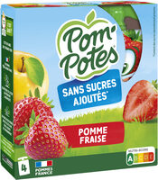 POM'POTES Compotes Gourdes Pomme Fraise 4x90g
